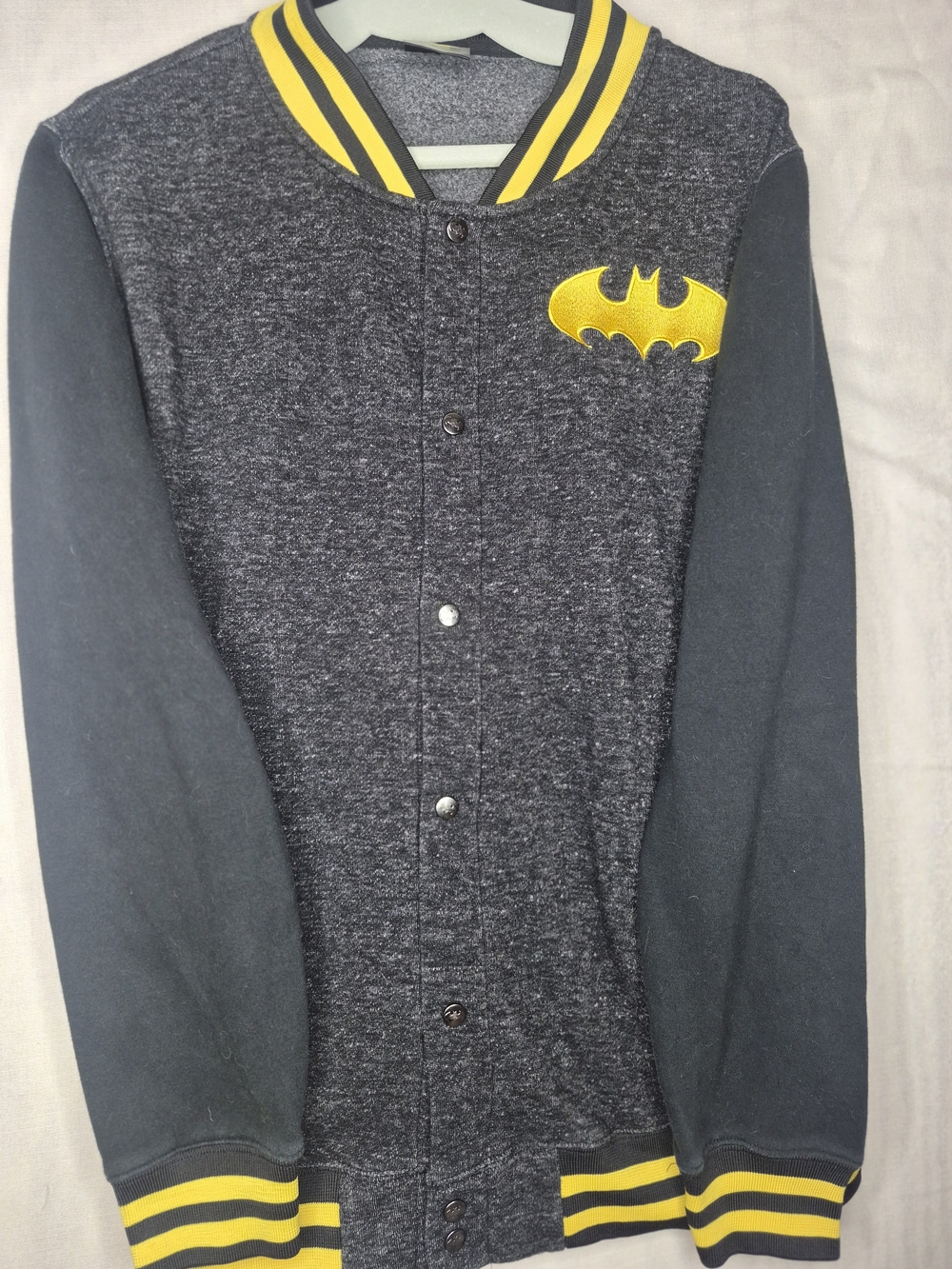 Batman Gray and Yellow Varsity Jacket Size L